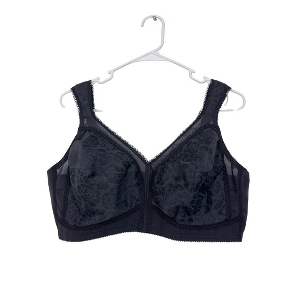 Playtex Women 18 Hour Ultimate Lift & Support Wireless Bra Size 44C Black Floral - Picture 11 of 11